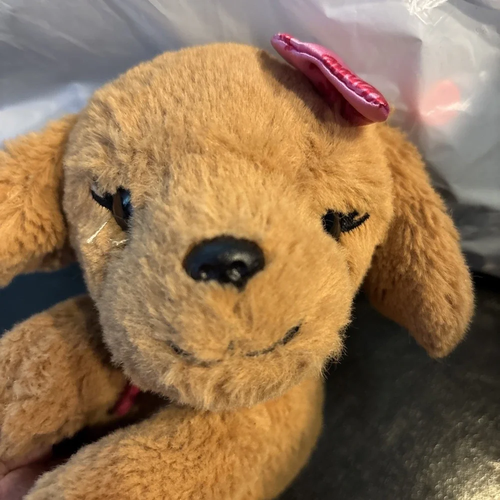 Stuffed Dog Mattel Barbie Just Play Stuffed Plush Animal Dog Toy Pink Bow Taffy